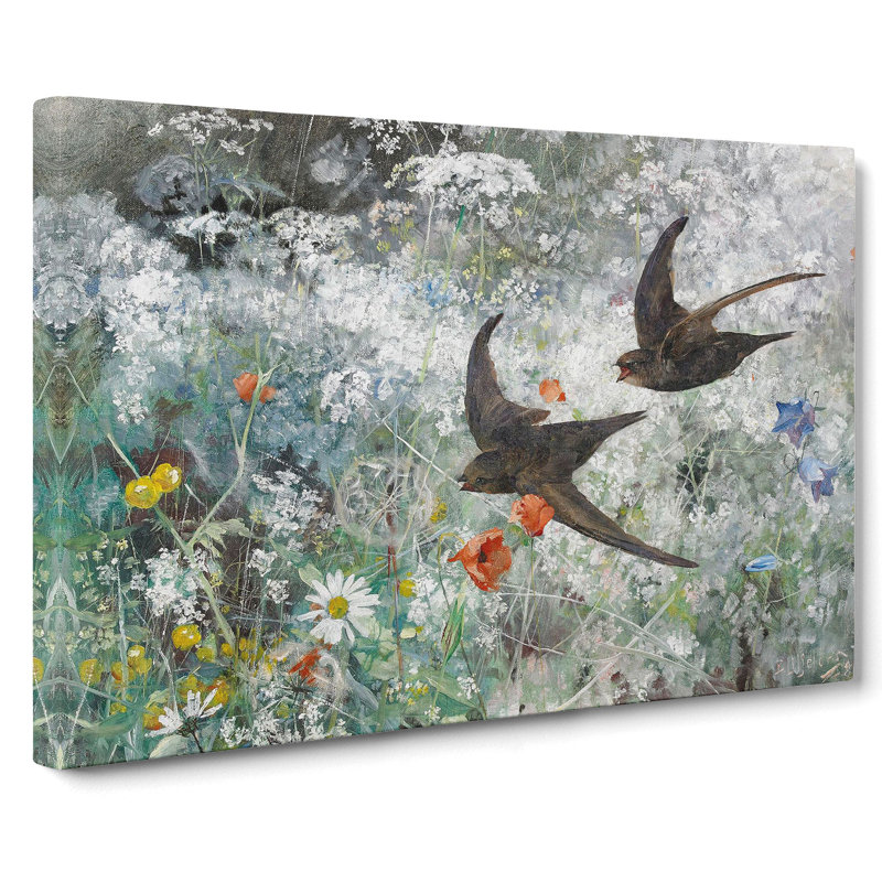 Common Swift Birds by Bruno Liljefors - Wrapped Canvas, 40cm H x 60cm W x 3cm D