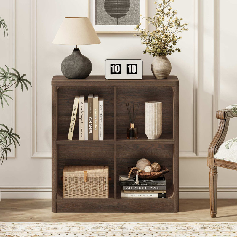 Guinna 4 Cube Bookcase, Dark Walnut