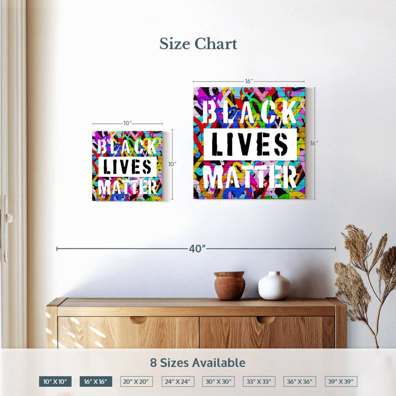 «Love Black Lives Matter», H 16 po x l 16 po