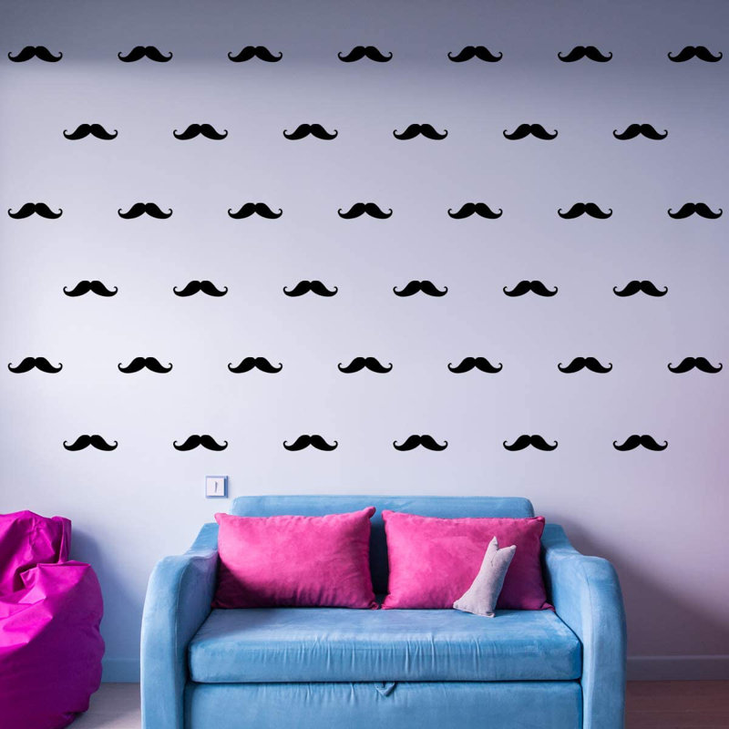 Adhésif décoratif moustaches-kids rooms, Noir