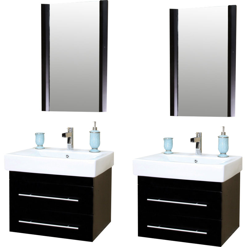 Ensemble de meuble-lavabo mural double 49 po Pathard