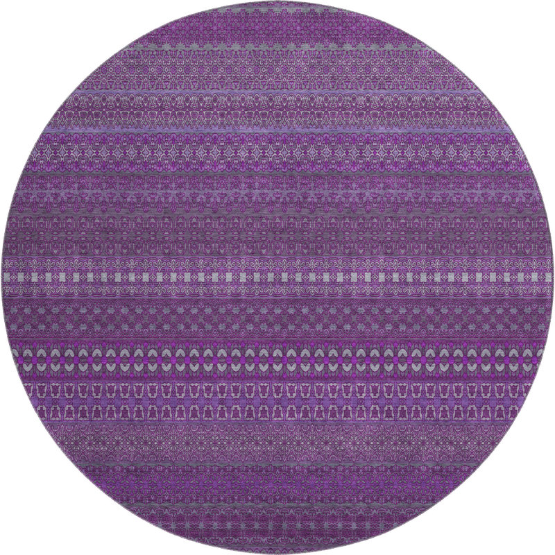 Premium Machine Washable Cerrito AMF527 Eggplant, Round 8'