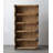 Rustic Industrial Reclaimed Wood Open Bookshelf with Metal Rivets-105117471