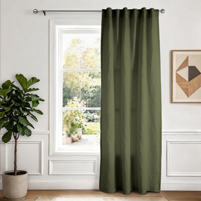 Panneau de rideau semi-transparent 100% lin Clara
