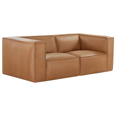 Canapé en cuir véritable 81,9 po 2 pièces Jaye