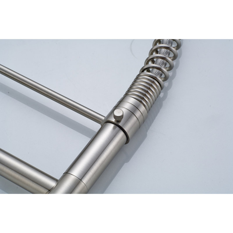 Commercial Kitchen Faucet Pull Down Sprayer Brushed Nickel Single Handle Kitchen Sink Faucet