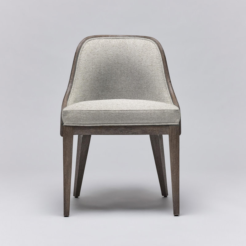 Chaise d'appoint rembourrée Siesta, Faux lin fougère, Céruse grise