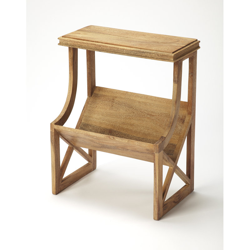 Solid Wood Sled End Table, Natural