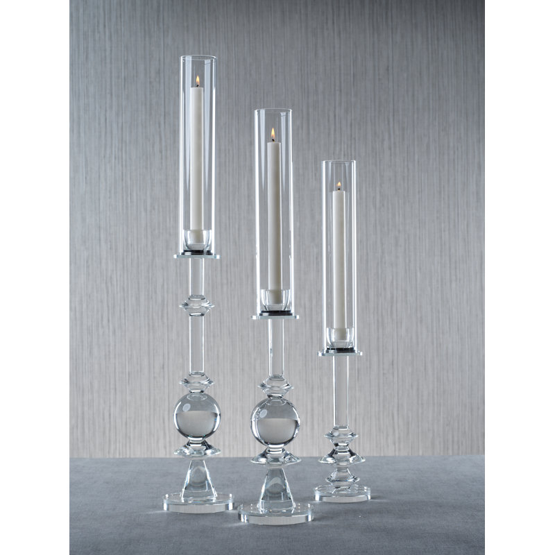 Bougeoir de table en cristal Vadim, H 22,5 po x l 4 po x P 4 po