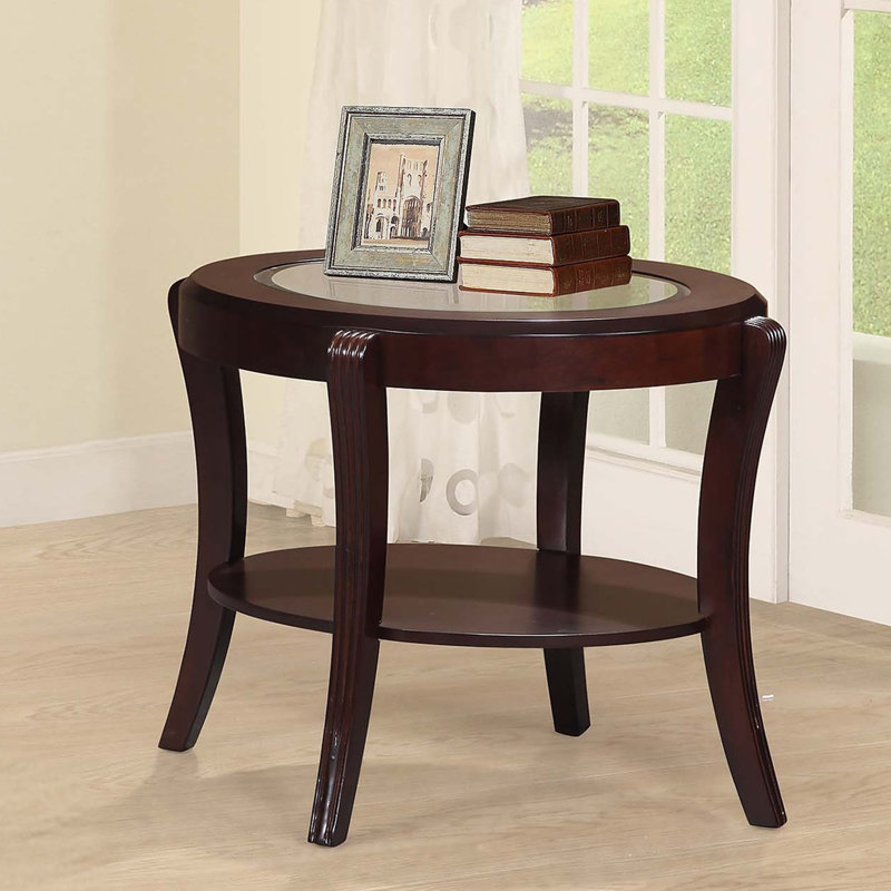 Table de bout traditionnelle avec table de bout en verre trempé de 5 mm