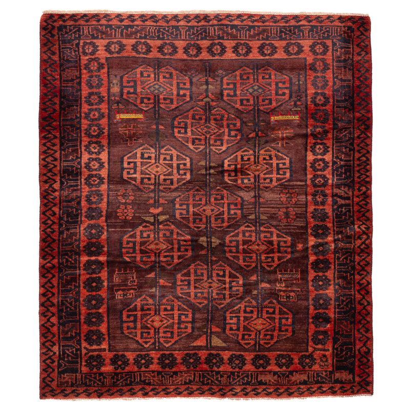 Tapis rouge Melis Vintage 5 pi 6 po x 6 pi 5 po