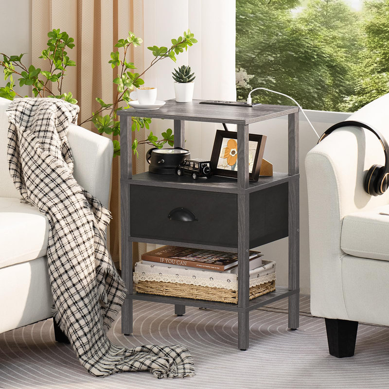Casabonne End Table Set with Storage and Built-In Outlets