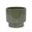 Ensemble de pots à fleurs en céramique émaillée à la main de 3, 15/12/9 po de diamètre, pour plantes grasses et escalier d'intérieur, argile poreuse respirante, vert terreux-129459825