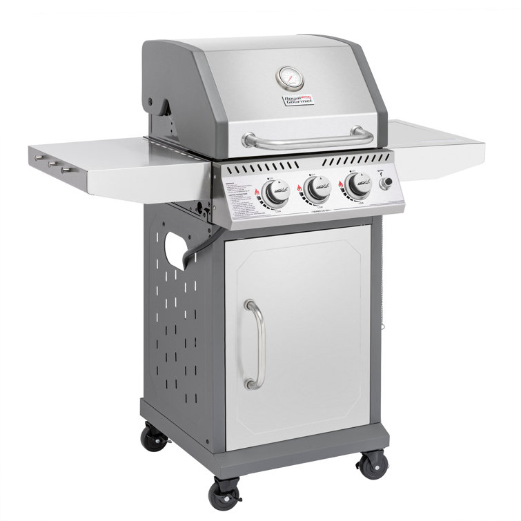 Blackstone 3 - Burner Free Standing Liquid Propane 48000 BTU Gas Grill with  Side Burner and Cabinet & Reviews