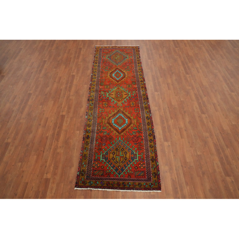 Tapis de couloir traditionnel en laine rétro 3 x 10