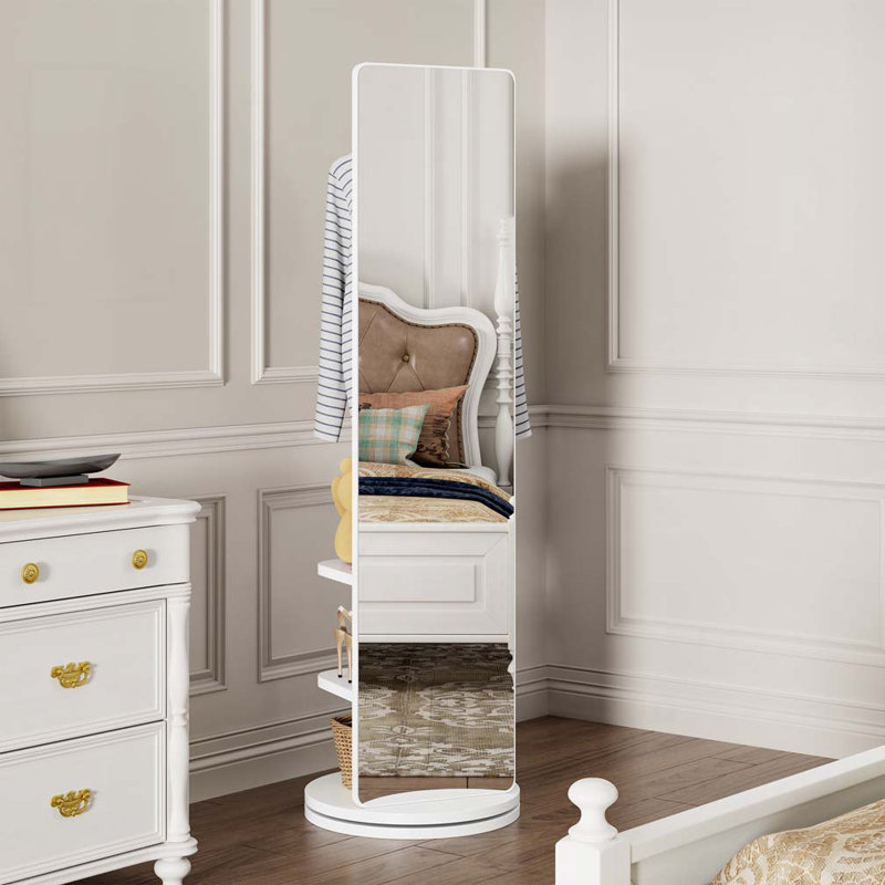 Portemanteau pivotant sur 360 ° avec miroir, Blanc