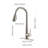 Stainless Steel Kitchen Faucet With Pull Down , Deck Plate, Brushed Nickel, High Arc Single Handle, Modern Nickel Faucet, Character-121628880