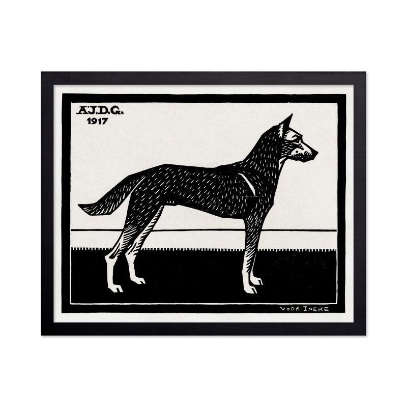 Black & White Dog, Unframed, Poster, 11"H x 14"W