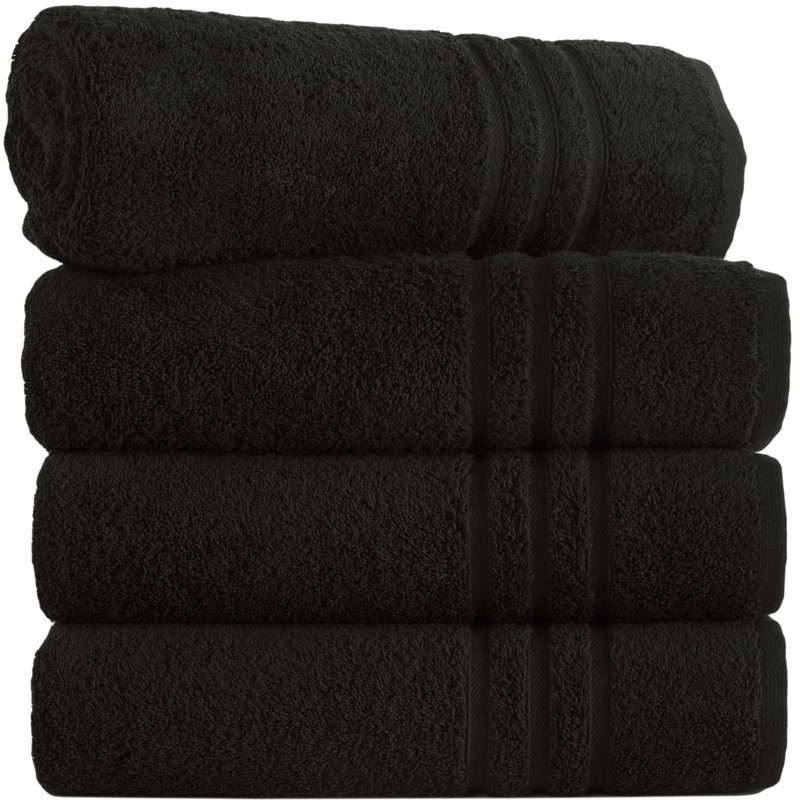 Ensemble de serviettes de bain 100% coton doux et moelleux de qualité supérieure Besednice, Noir