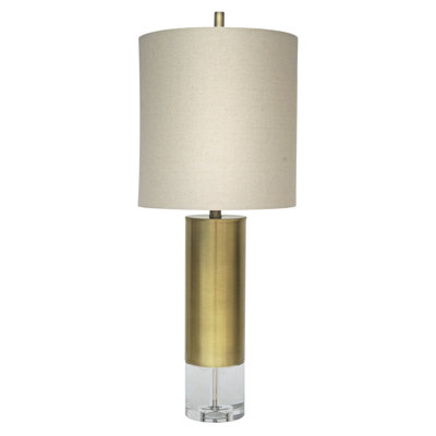 Transitional 1 Light Antique Brass Table Lamp