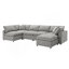 Canapé-lit modulaire en nuage 130 po x 65 po, ensemble de canapé modulaire en chenille 6 places avec repose-pieds, combinaison libre, canapé-lit convertible en U pour salon, appartement