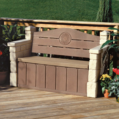 Banc de rangement extérieur en plastique