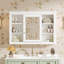 Armoire de salle de bain murale à miroir 42 pouces avec 6 tablettes ouvertes et tablette réglable