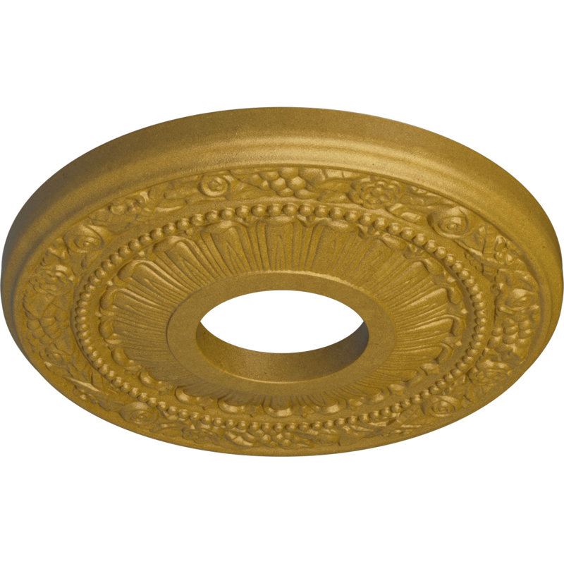 Médaillon de plafond H 12,125 po x l 12,125 po x P 0,875 po Nadia, Or du Pharaon