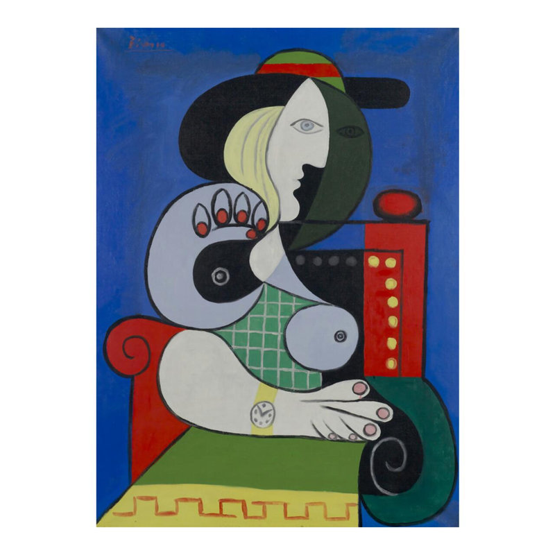 «Femme à la montre» par Pablo Picasso - Estampe numérique, H 20 po x l 16 po