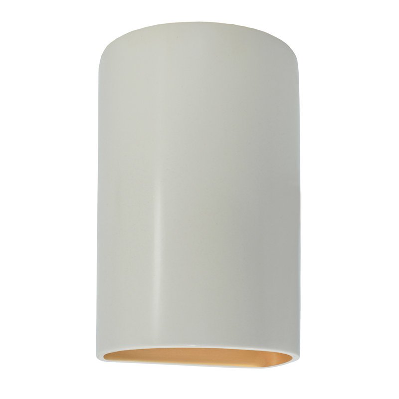 Applique murale 1 lumière Pacursa, H 9,5 po x l 5,75 po x P 4,5 po, DEL intégrées, Blanc mat / or champagne