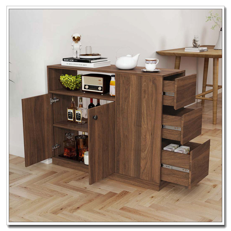 Vitrine de cuisine avec portes vitrées et tiroirs