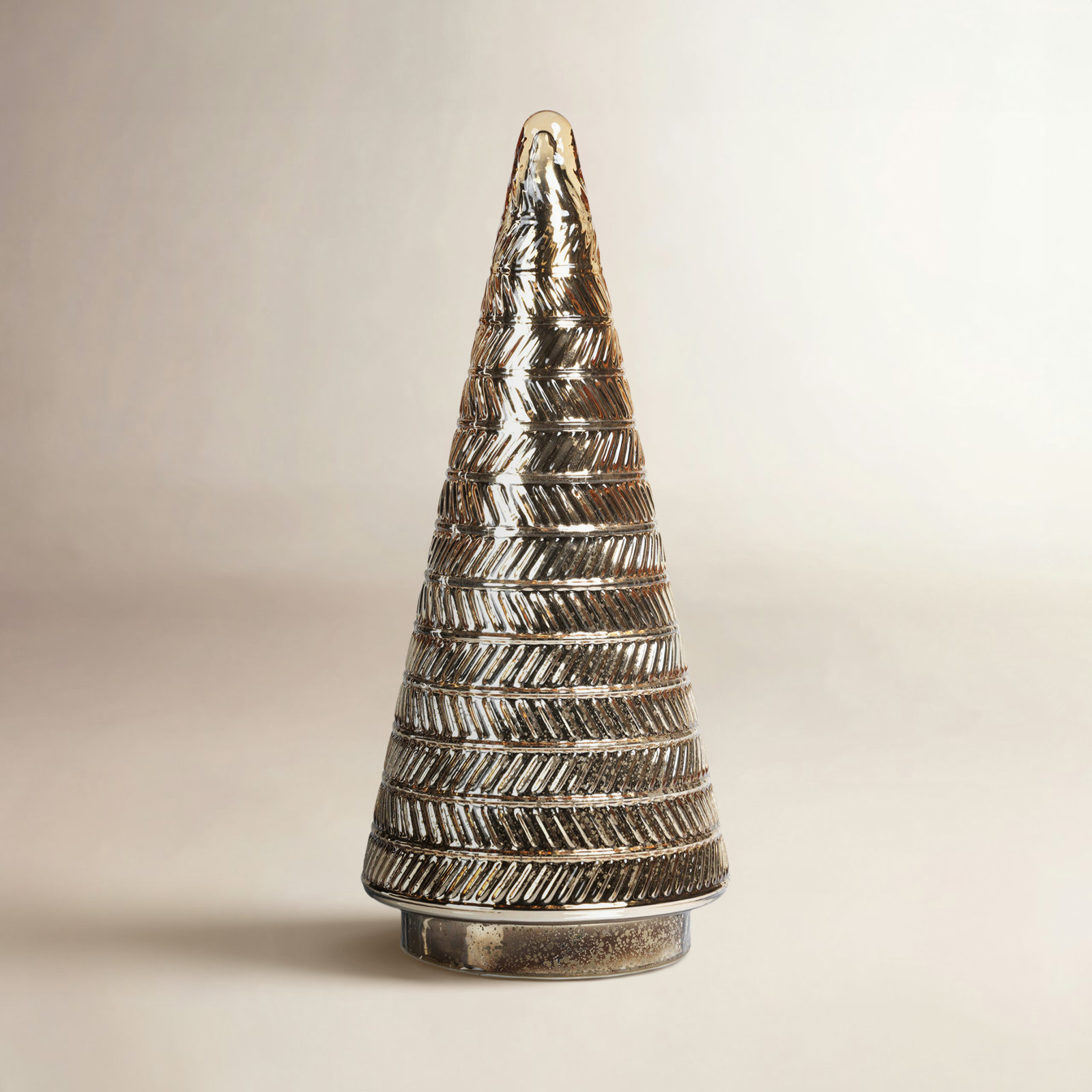 Tabletop Christmas Tree Decor, Gold, 17.25" H x 7.5" W x 7.5" D