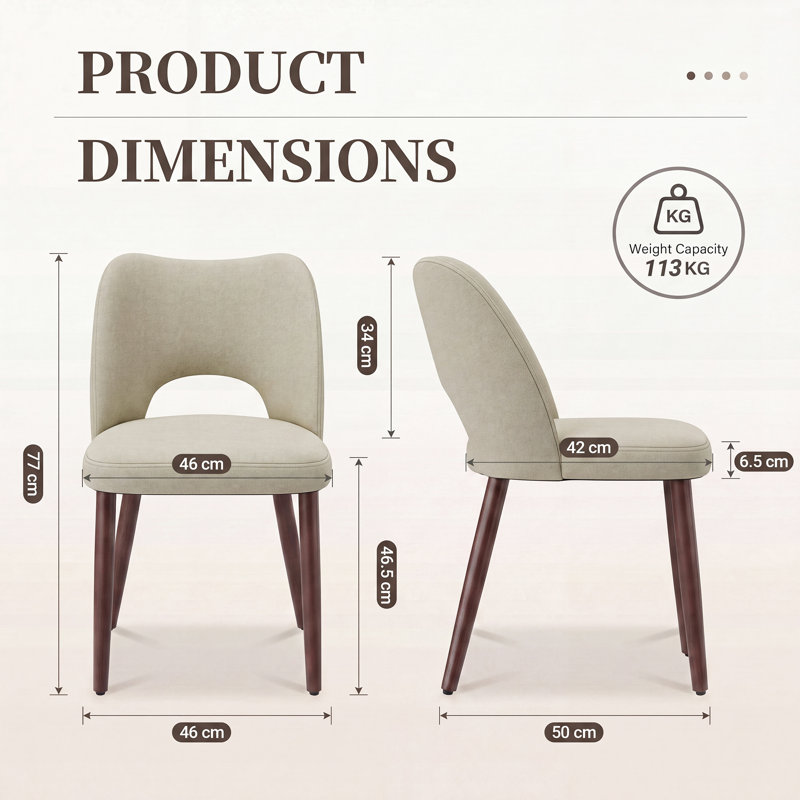 46.5 cm H Fabric Side Chair, Camel
