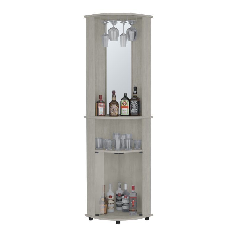 Corner Bar Cabinet Rialto, Living Room, Concrete Gray