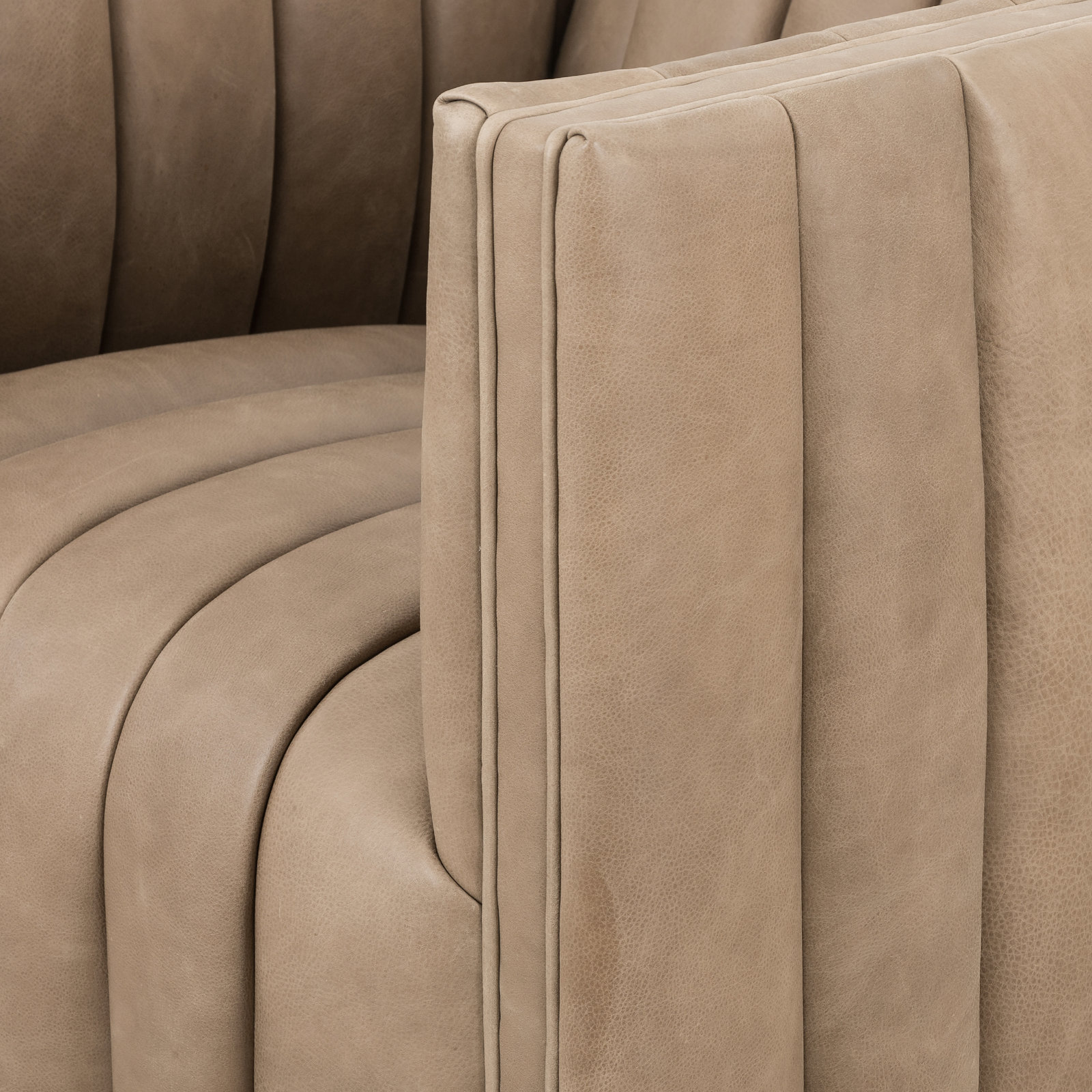 Brandt Genuine Leather Swivel Club Chair, Palermo Drift Top Grain Leather