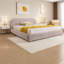 Grand lit moderne avec rangement, cadre en MDF rose, style minimaliste