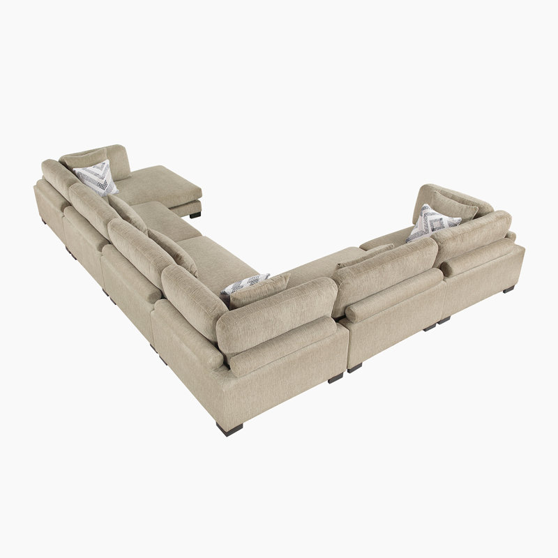 Canapé modulaire Hulett, Microfibres brunes