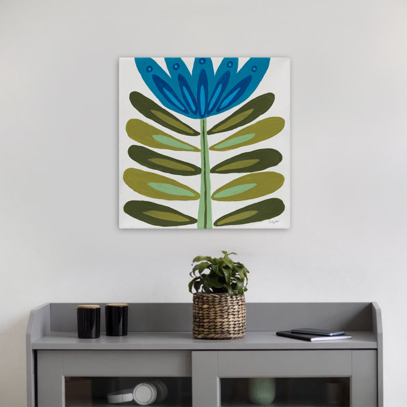 Art floral contemporain Folk Flower, H 18 po x l 18 po