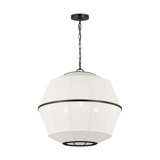 Ellen Degeneres Hikari 5 Light Dining Room Pendant With White Linen Shade