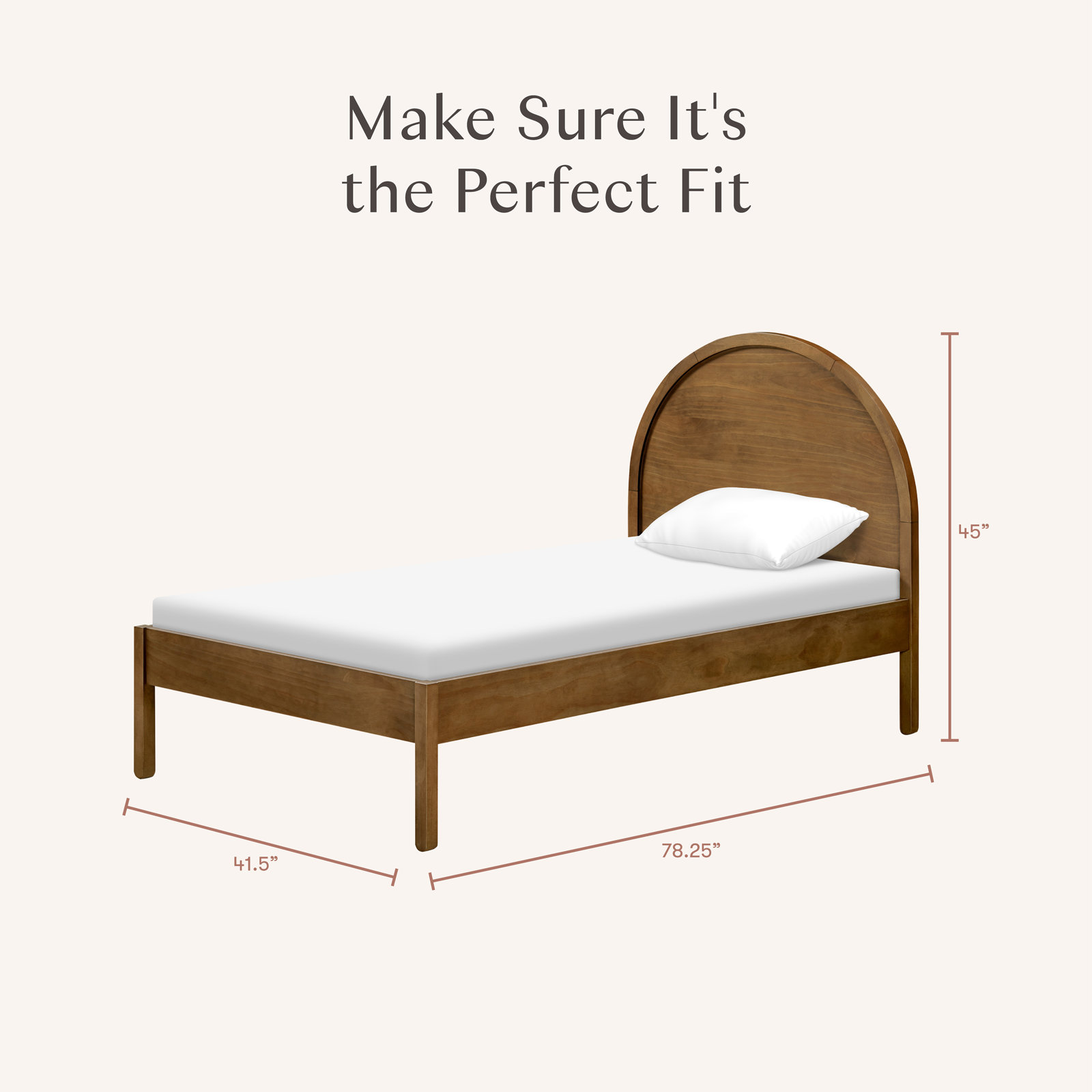 Bondi Platform Bed, Natural Walnut, Twin