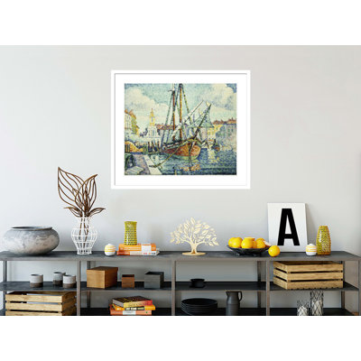 «The Port of St. Tropez» par Paul Signac - Impression giclée encadrée
