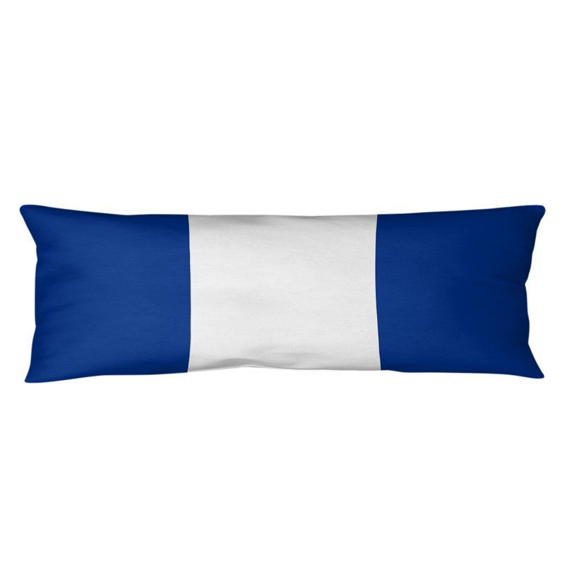 Oreiller de corps en polyester / polyester Chicago, Bleu et blanc, rétro