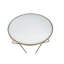 Table basse ronde avec plateau en verre et base en métal Djavan