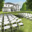 Ensemble de 4 chaises pliantes en plastique, chaises de table pliables à cadre en métal blanc 350 lb, sièges empilables pour la maison, la cour, le jardin, les chaises de fête de mariage