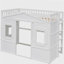 Lit mezzanine simple avec échelle - blanc-121070209-121070210