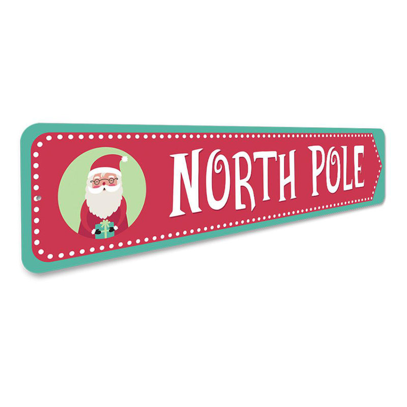 Enseigne en aluminium North Pole, H 6 po x l 24 po x P 0,06 po