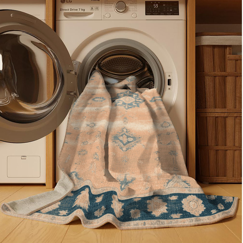 Tapis brun lavable à la machine, Rectangulaire 3 pi x 5 pi