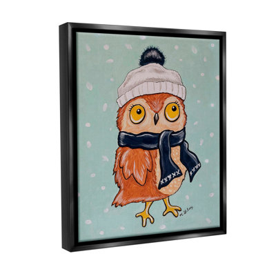 " Owl & Winter Scarf Floater Frame " by Michelle Gilsey