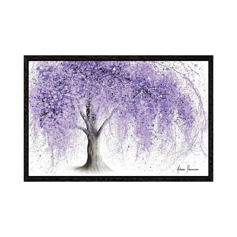 Purple Wishing Willow by Ashvin Harrison - Print on Canvas, 101.6 cm H x 66.04 cm W, Black Framed
