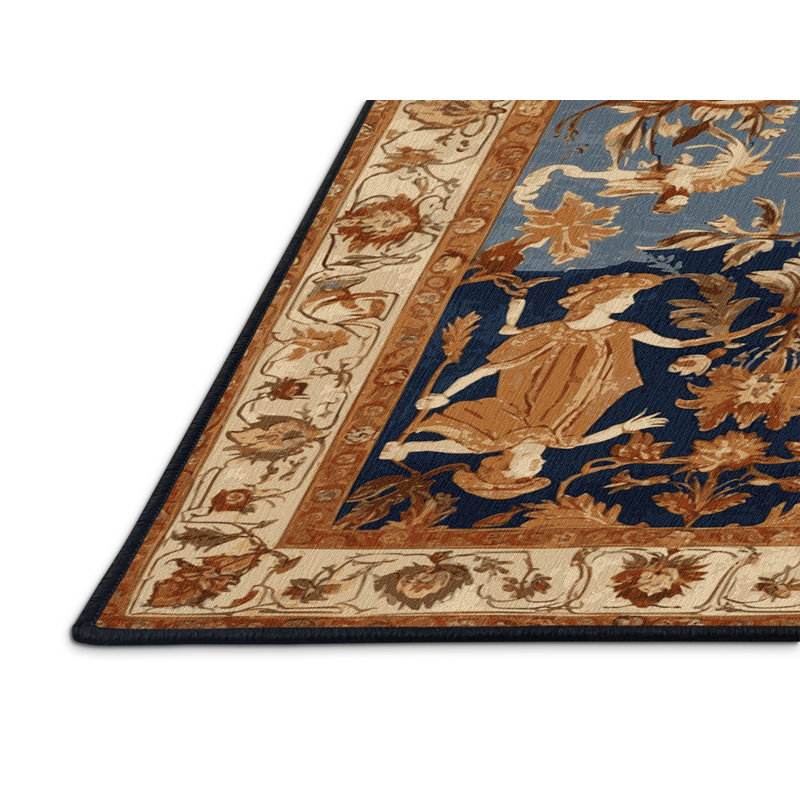 Tapis brun français lavable à la machine, Rectangulaire 8 pi x 12 pi